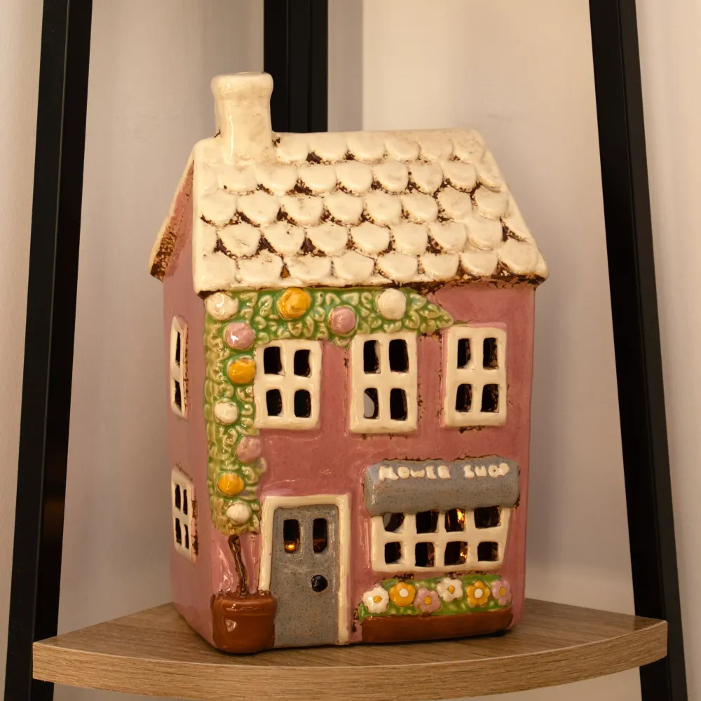 Pink Flower Shop Tealight Holder Darthome Limited