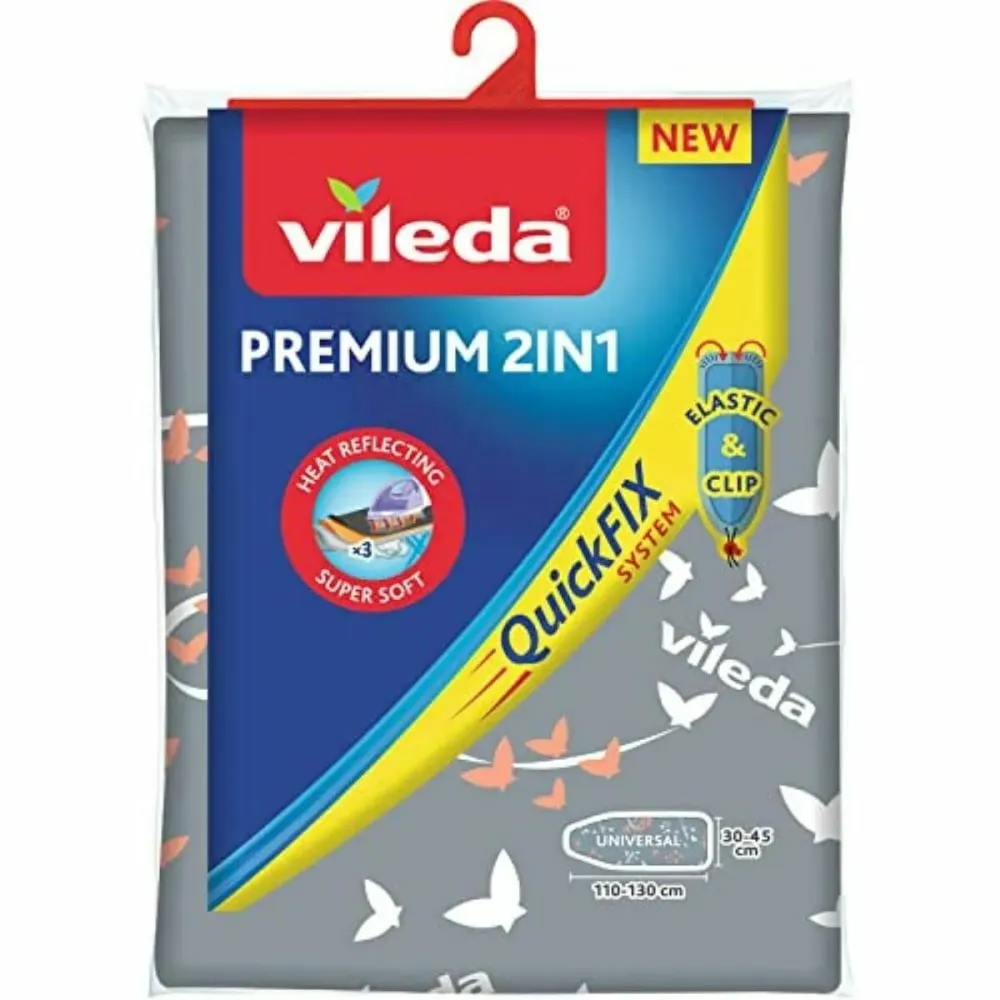 Bügelbrettbezug Vileda 163229 Premium 2--1 Grau (130 x 45 cm)