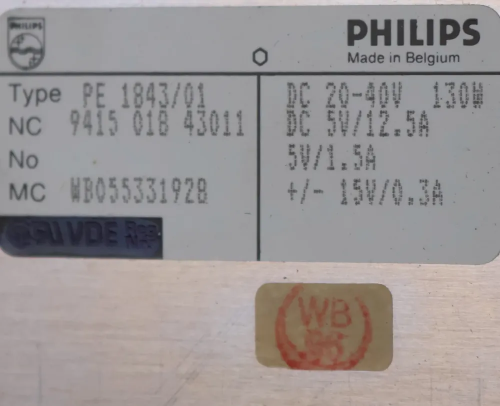 BOSCH / PHILIPS Stromversorgung Mat.Nr. 047181-209110 Typ PE 1843/01 20-40VDC