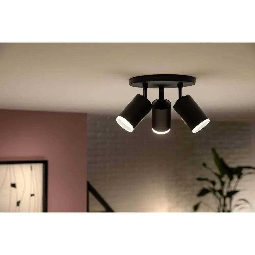 B-Ware Philips Fugato Platte Spirale Schwarz Led Lampe 3flg Hauptbeleuchtung Siehe Text