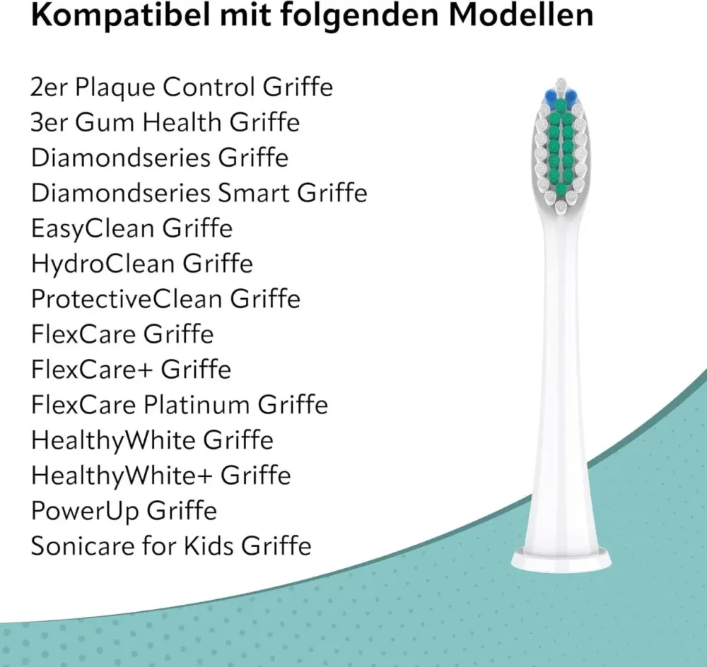 Ersatzbürsten Standard kompatibel mit Philips 8er Pack weiss