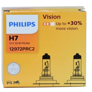 Philips H7 12972PRC2 Vision +30% Halogen Scheinwerferlampen Duo-Set (2 Stück)