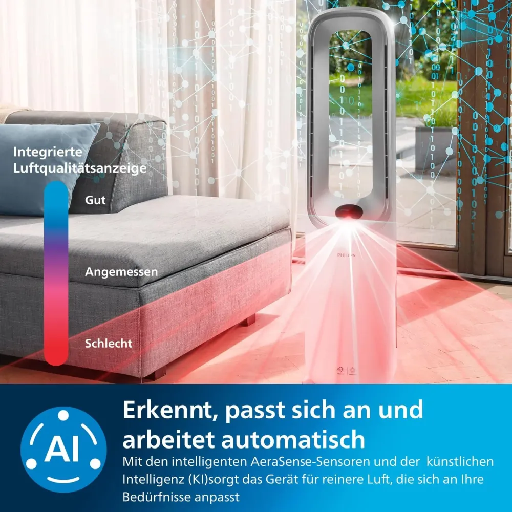 Philips Air Performer AMF765/10, Luftreiniger und Kühlgebläse / Für Räume bis 70 m²