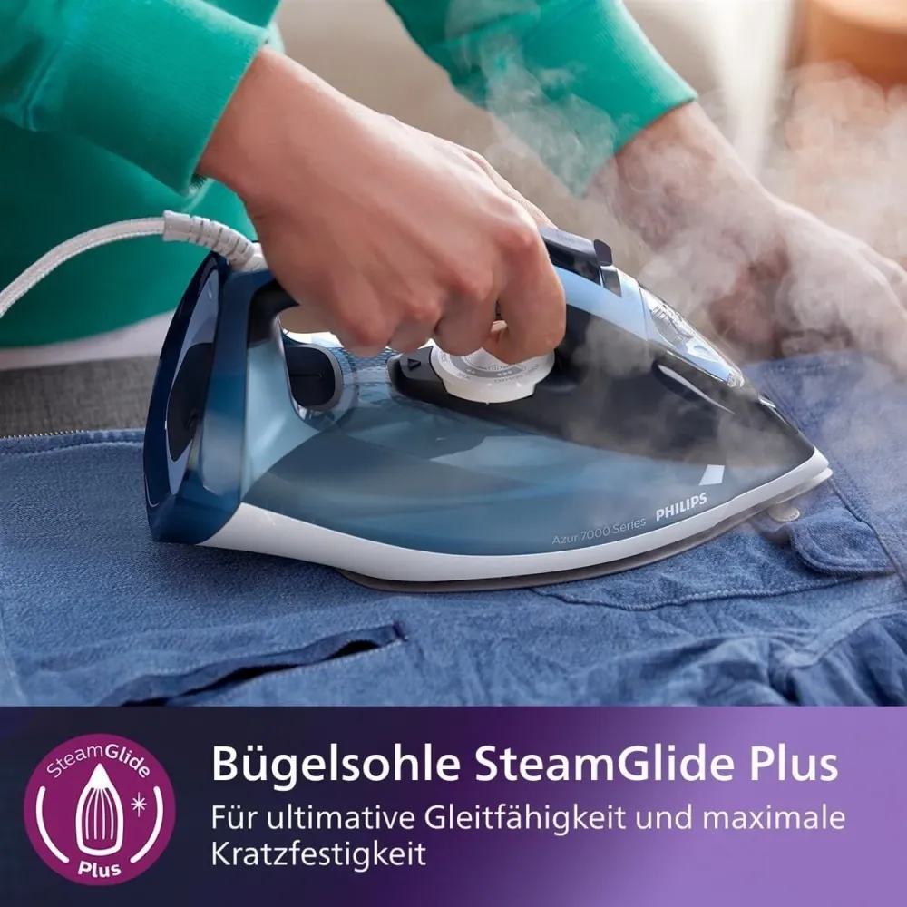 Philips Azur 7000 Serie Dampfbügeleisen - 2800 W, 50 g/min Dauerdampf, 250 g