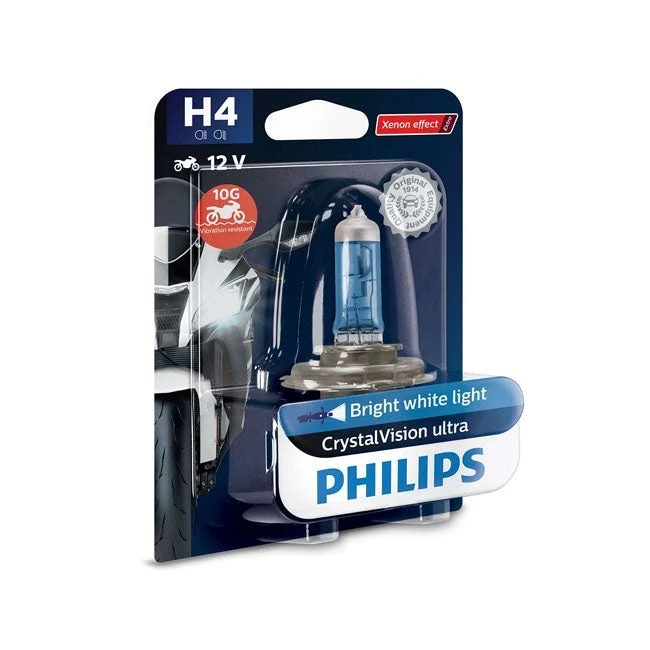 Philips CrystalVision Ultra Moto-Scheinwerferbirne H4 55/60W