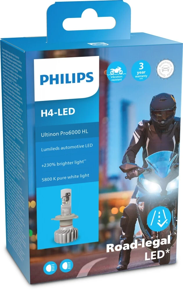 Philips H4 Ultinon Pro6000 HL Moto (mit Straßenzulassung*)-Copy