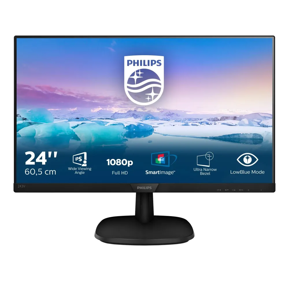 Philips V-Line 243V7QDSB 24 Zoll, 1920 x 1080 (Full HD), DVI, VGA (HD-15), HDMI, 60 Hz