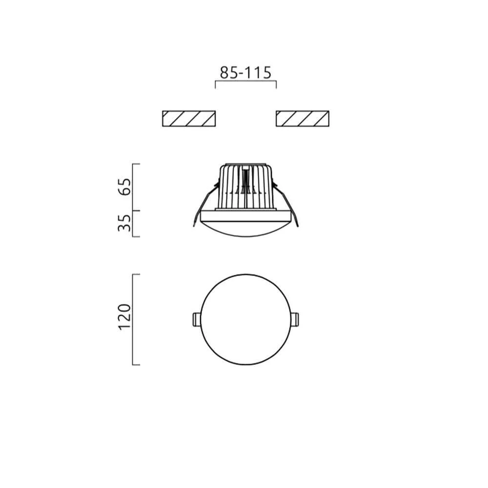 LED Decken-Einbauleuchte Lug Dimmbar 1616lm Weiß