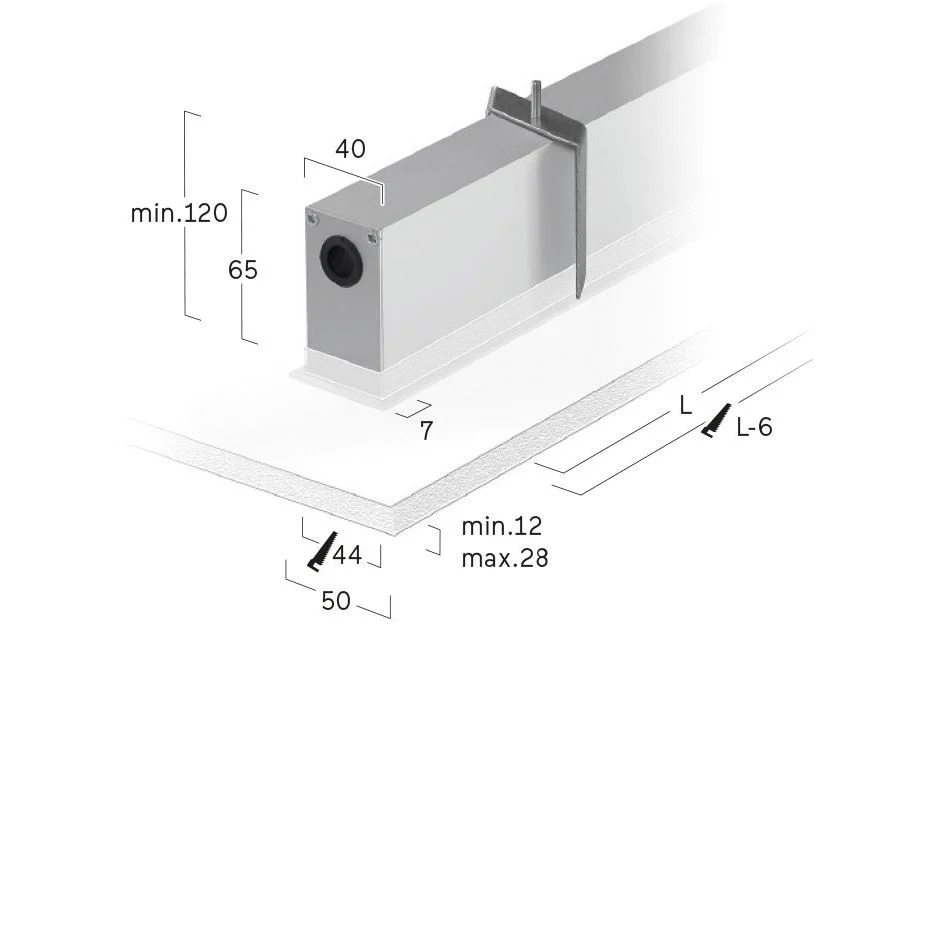 Lightnet - Decken-/Wandleuchte LED-Einbauleuchte LFXLEL-840H-L1997- 4000K, silber