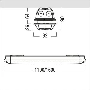 Zumtobel Group - Decken-/Wandleuchte LED-Feuchtraumleuchte AMP L BAS #42947464 840