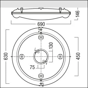 Zumtobel Group - Decken-/Wandleuchte LED-Feuchtraumleuchte AMPRL5600-830LDOKST 3000K