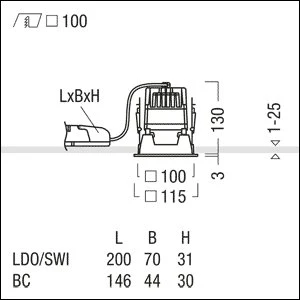 Zumtobel Group - Downlight/Strahler/Flutlicht LED Decken-Einbauleuchte PANOS EVO #62910447 4000K