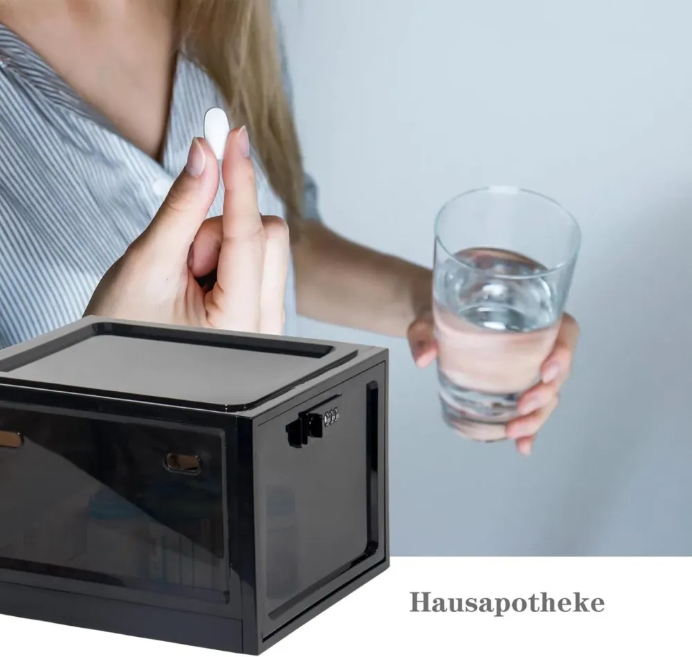 Abschließbare Medikamenten Aufbewahrungsbox Transparent 10L