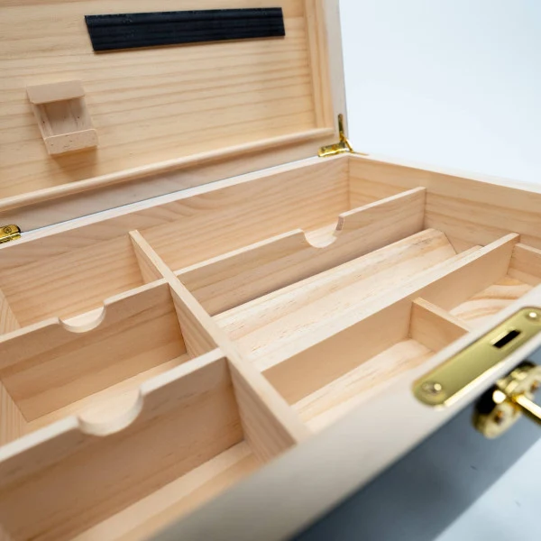Black Leaf - Weedor mit Lichtleiste - Aufbewahrungsbox aus Hartholz