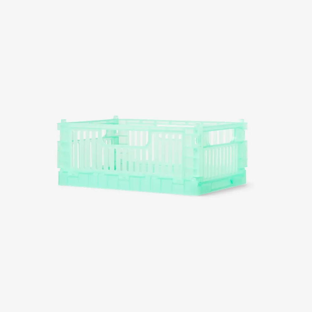 Blaue, transparente, faltbare Aufbewahrungsbox - 22 cm