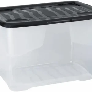 B-Ware Cristalray Strata Curve Aufbewahrungsbox Mit Schwarzem Deckel 65 Liter