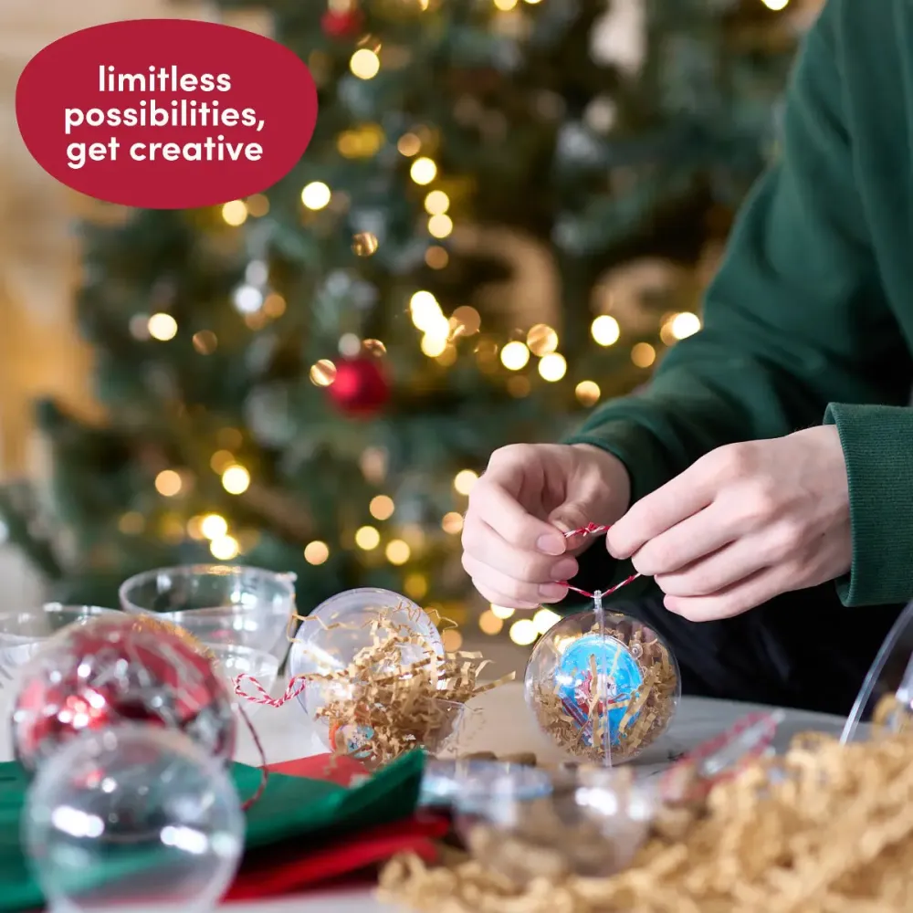 Christbaumkugel 8 cm befüllbar Kunststoff 12 Stück
