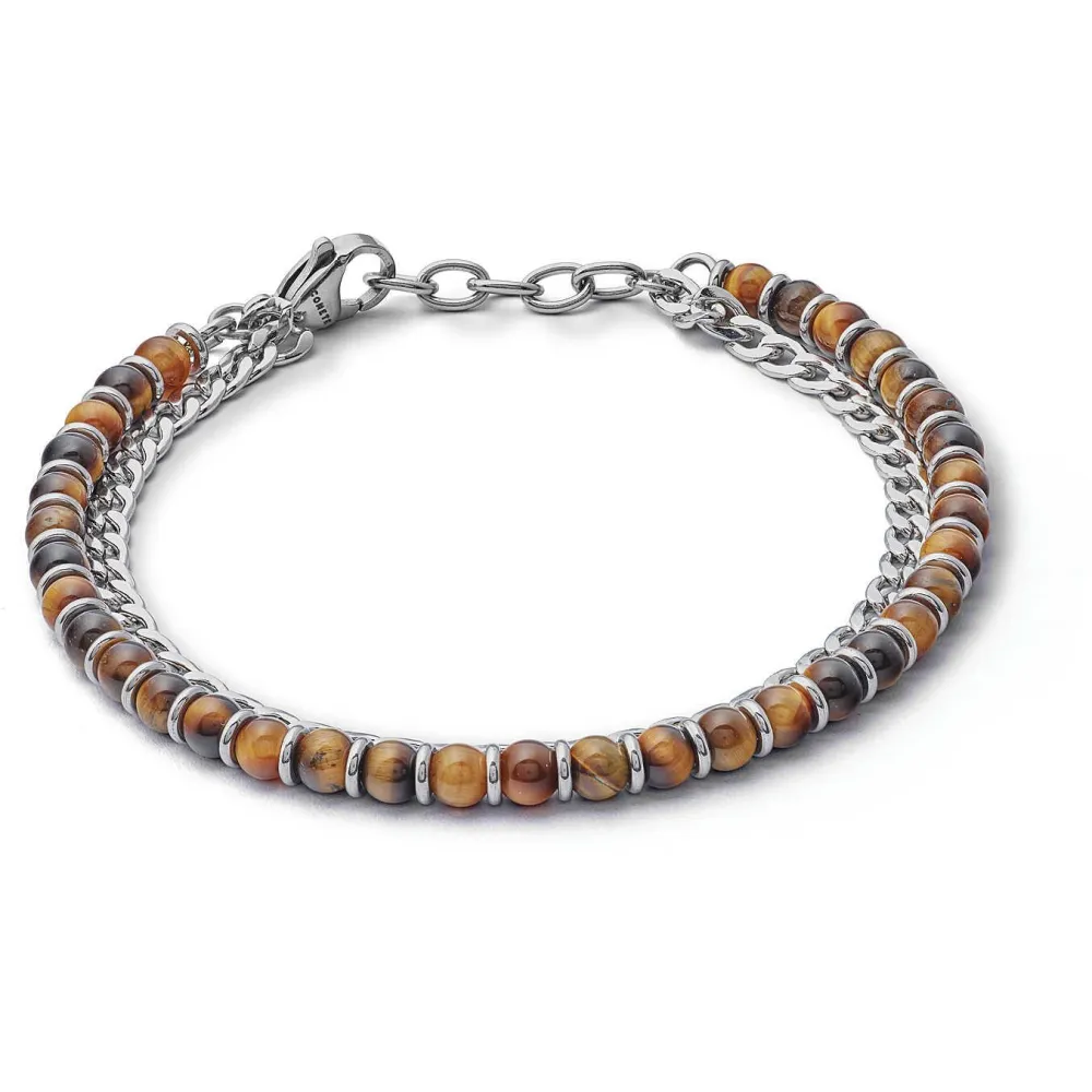 Comete District Armband aus Stahl und Tigerauge UBR 1019