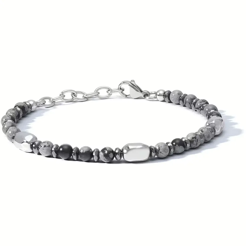 Comete District-Armband aus Rhodochrosit-Stahl UBR 1210
