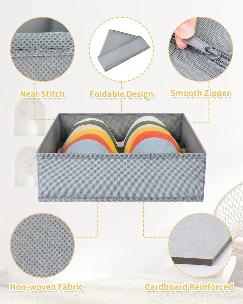 DIMJ 12er Schubladen Organizer Aufbewahrungsbox Stoff für