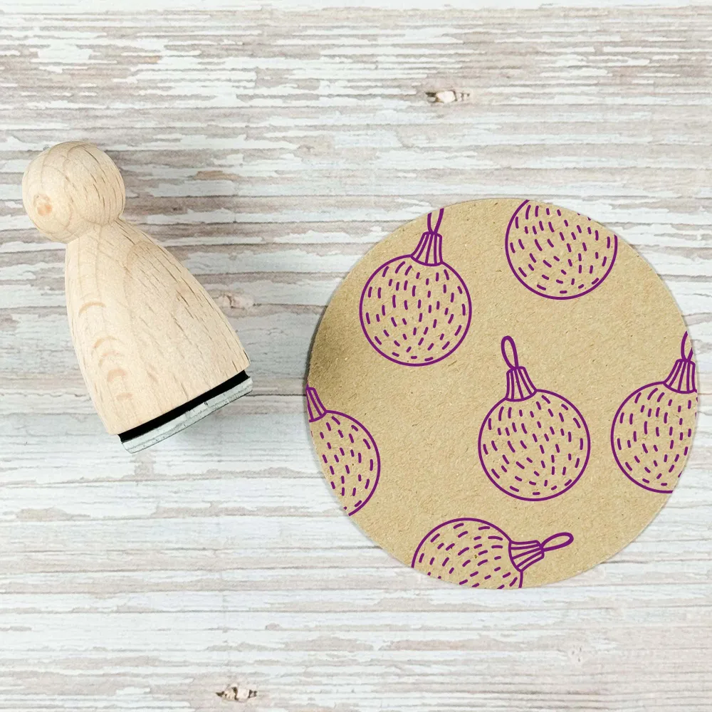 Maxi Ministempel "Christbaumkugel mit Pünktchen"