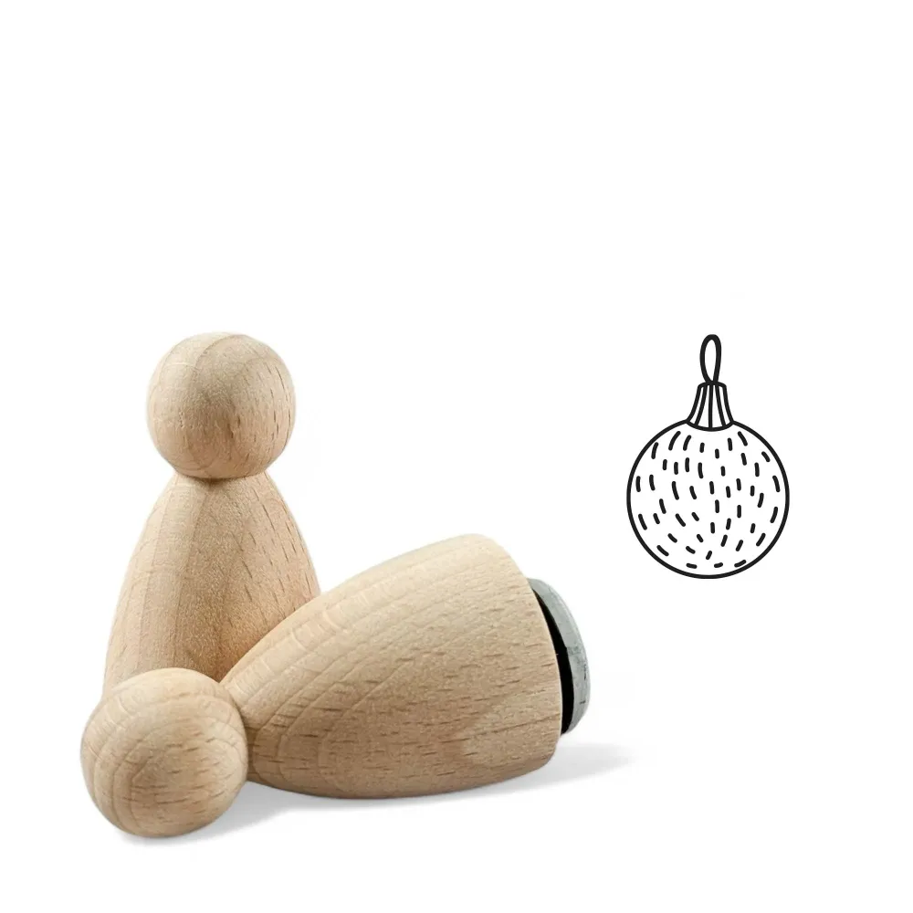 Maxi Ministempel "Christbaumkugel mit Pünktchen"