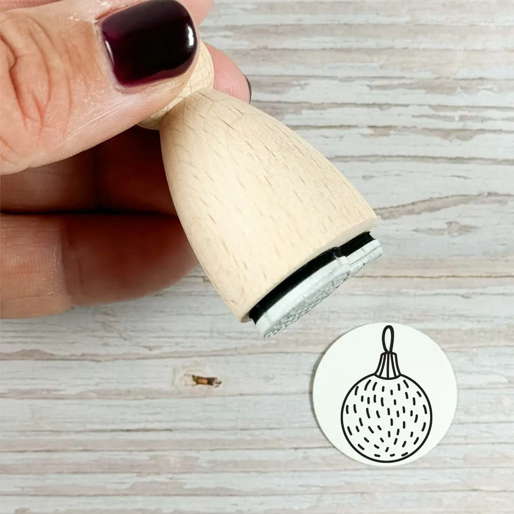 Maxi Ministempel "Christbaumkugel mit Pünktchen"