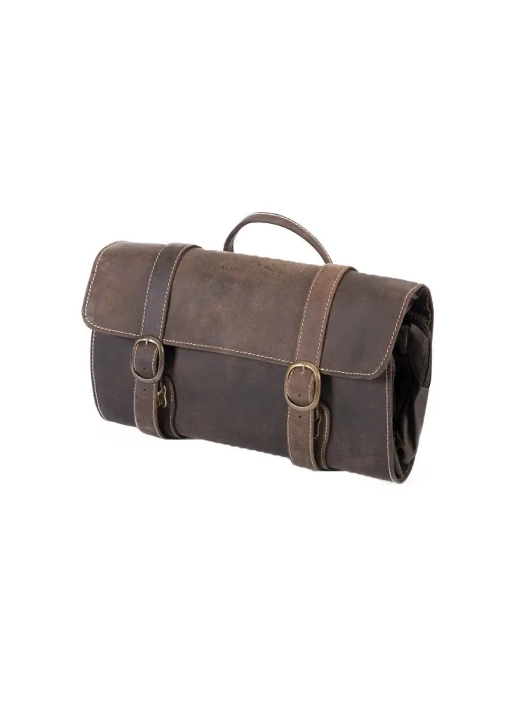Alpenleder Vanity Bag Chicago – Luxuriöse Kulturtasche aus geöltem Nubukleder