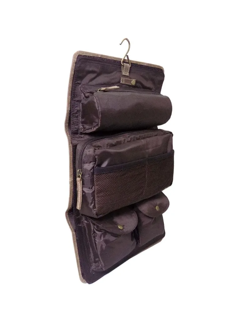 Alpenleder Vanity Bag Chicago – Luxuriöse Kulturtasche aus geöltem Nubukleder