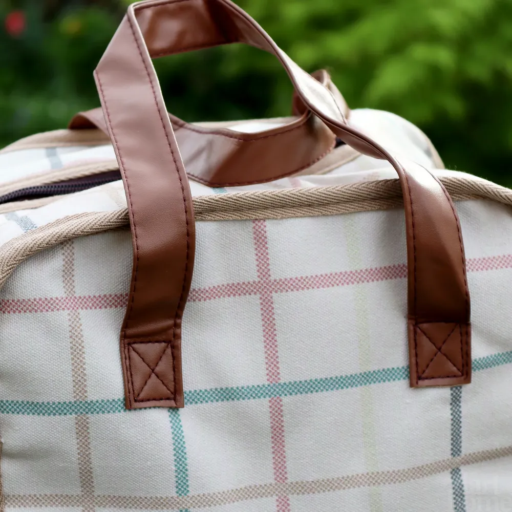 Cotton White Tartan Cooler Bag Darthome Limited