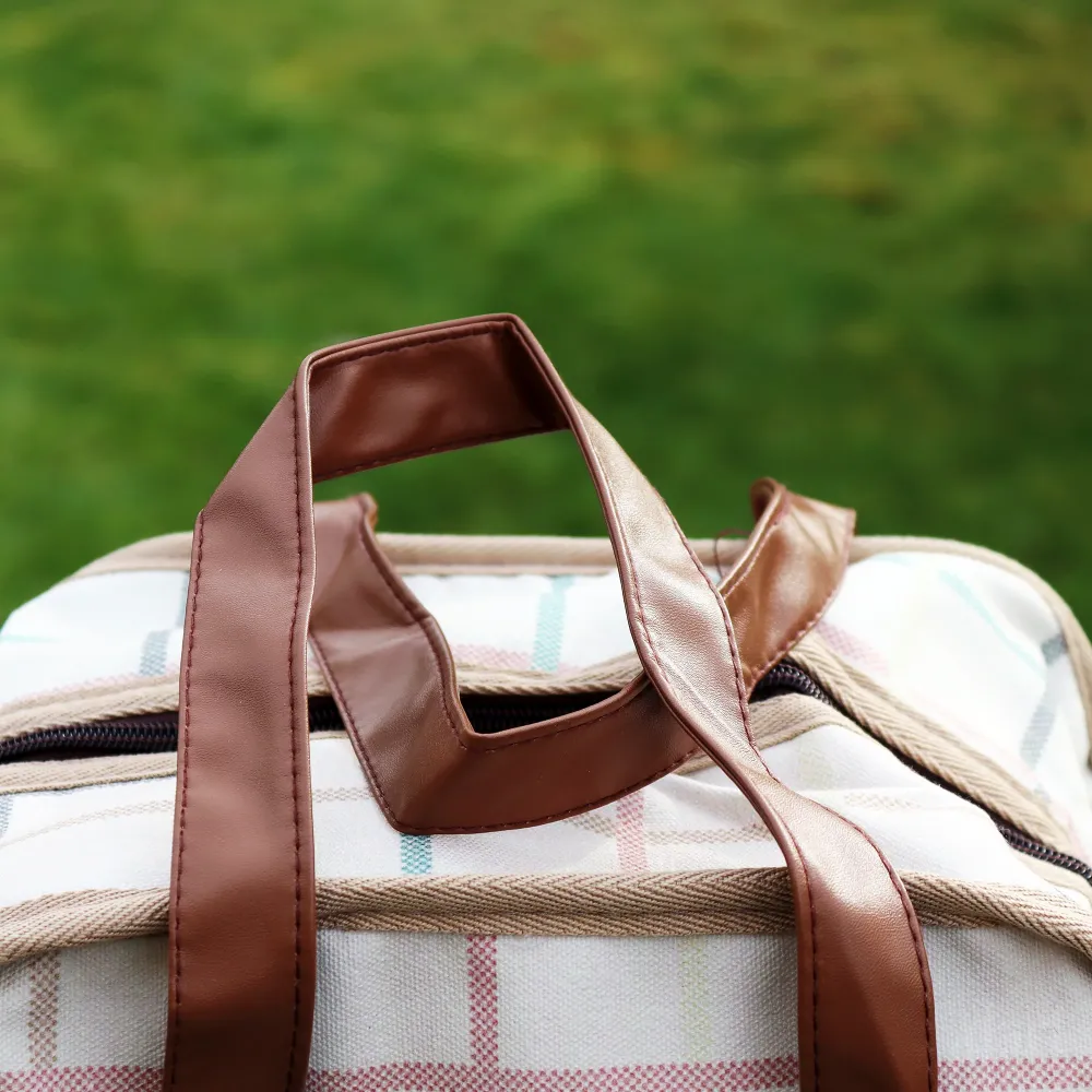 Cotton White Tartan Cooler Bag Darthome Limited