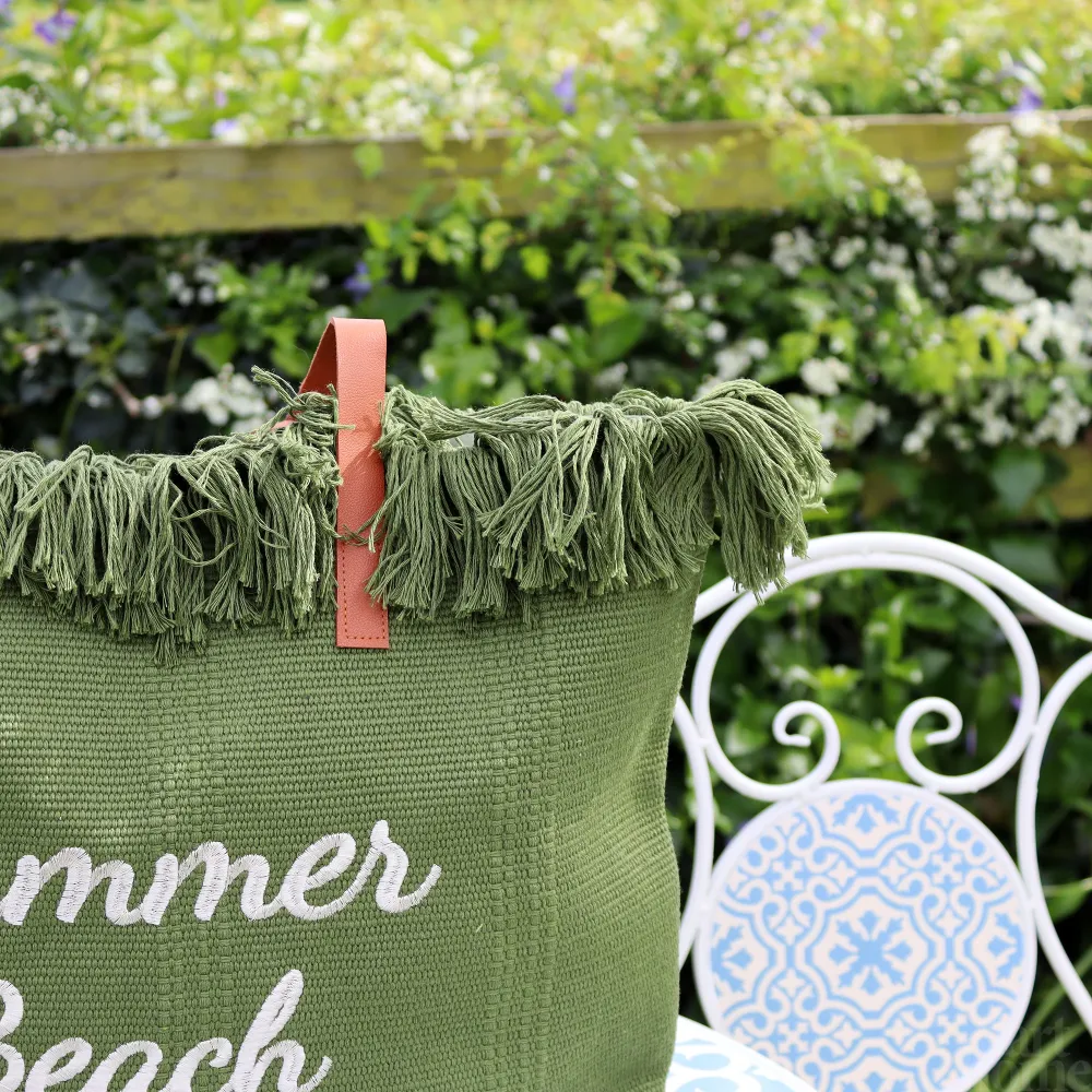 Green Tasselled Summer Beach Bag Darthome Limited