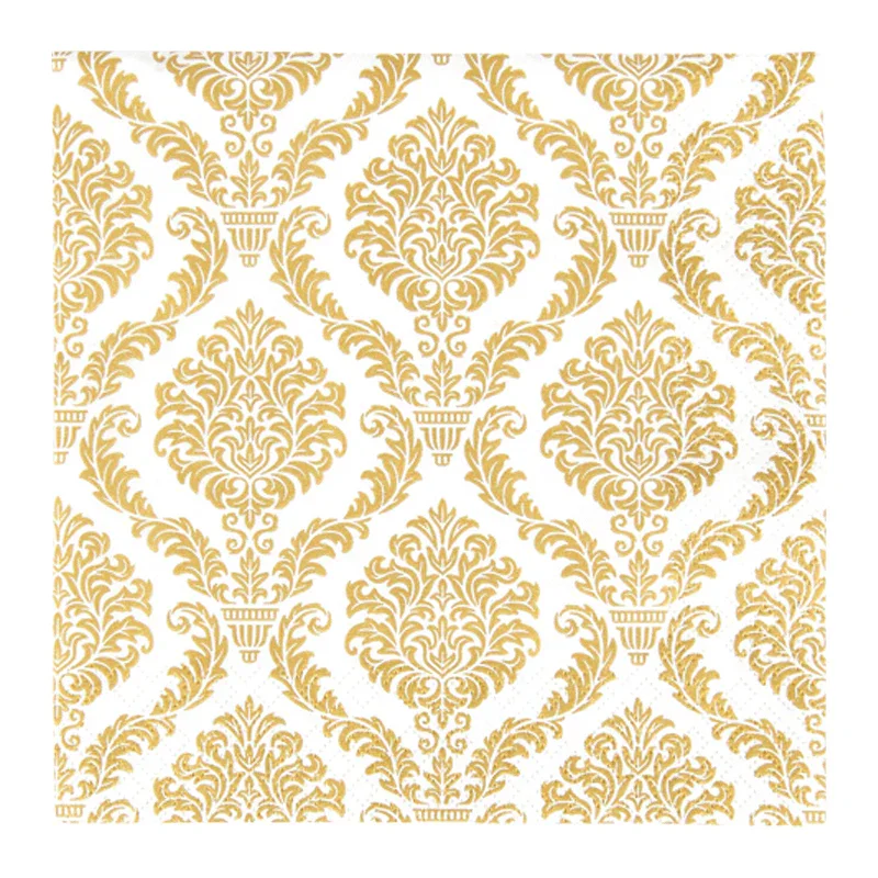 Dinnerservietten Airlaid „SV Elegant gold“, 40x40 cm, 1-lagig, Home Fashion®, 12 Stück