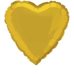 Folienballon, Herz,gold, 45 cm