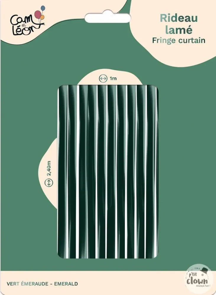 Fransen Vorhang, Tür Deko, dunkelgrün metallic, 2.4 x 1 m