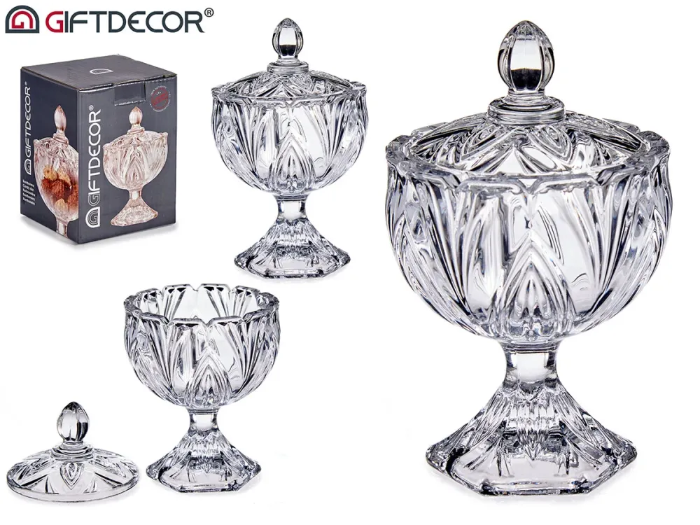 Giftdecor – Glasschüssel zum Servieren von Zucker, Süßigkeiten und mehr – 14,2 x 9,3 cm – gehärtetes Glas