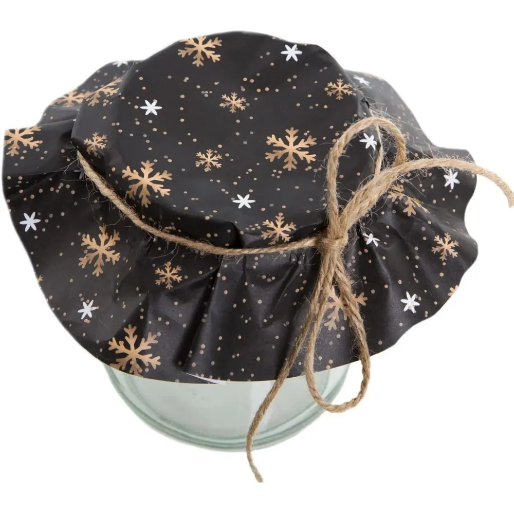10 Gläserdeckchen mit Weihnachtsmotiv Schneeflocken schwarz gold