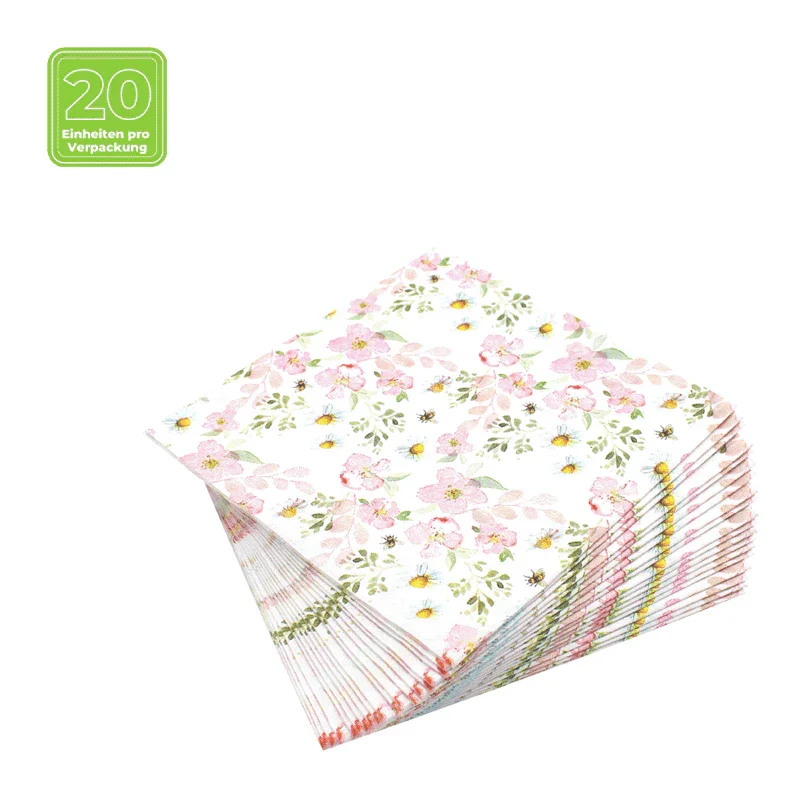 Lunchservietten „Spring Breeze“, 33x33 cm, 3-lagig, Home Fashion®, 20 Stück