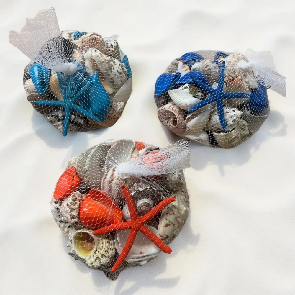 Muscheln & Seesterne im Netz 650gr. / echtes Naturprodukt !