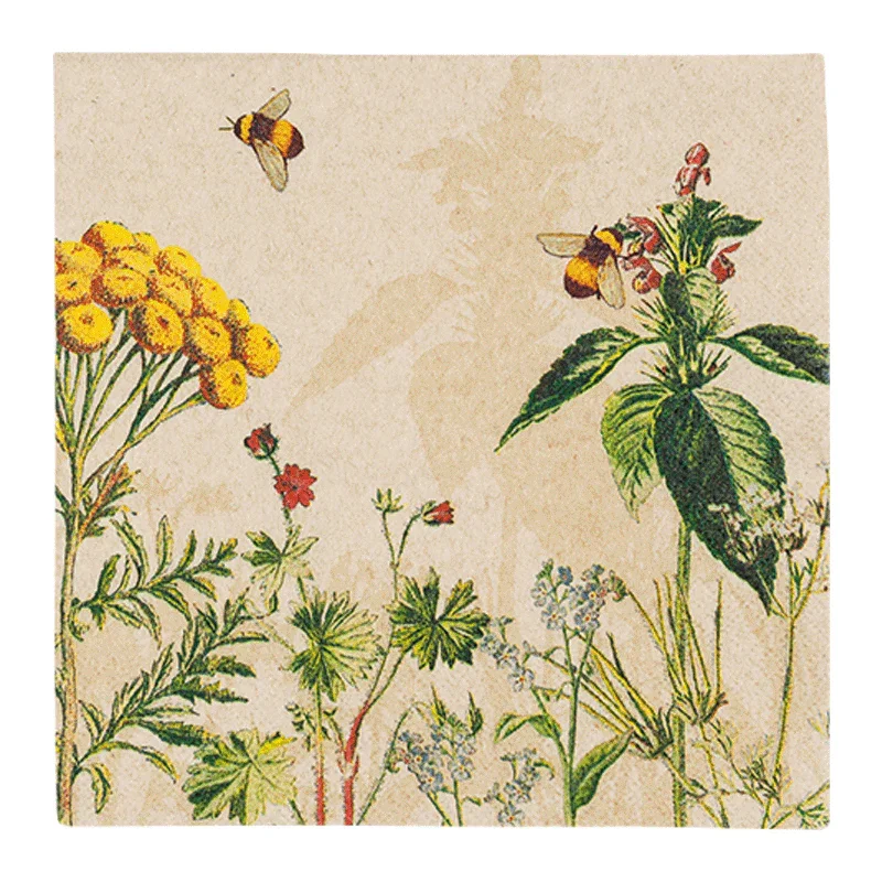 Recyclingservietten „Wild Flowers“, 25x25 cm, 2-lagig, Home Fashion®, 20 Stück