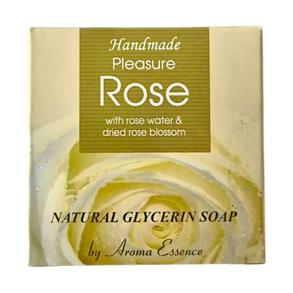 Rosen Glycerin Seife – Handmade mit Rosenwasser & Blüten 60g