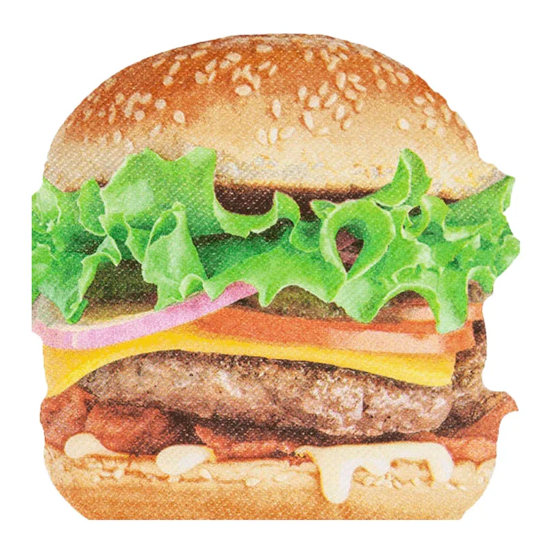 Stanzservietten „Big Burger“, 32x31 cm, 1-lagig, Home Fashion®, 12 Stück