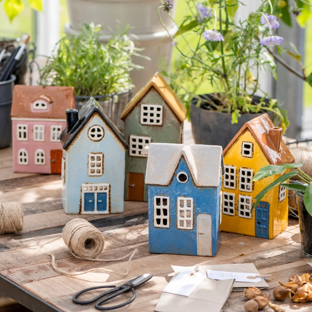 Teelichthaus Nyhavn | Ib Laursen | Skandinavische Hygge | blau–grau | mittel