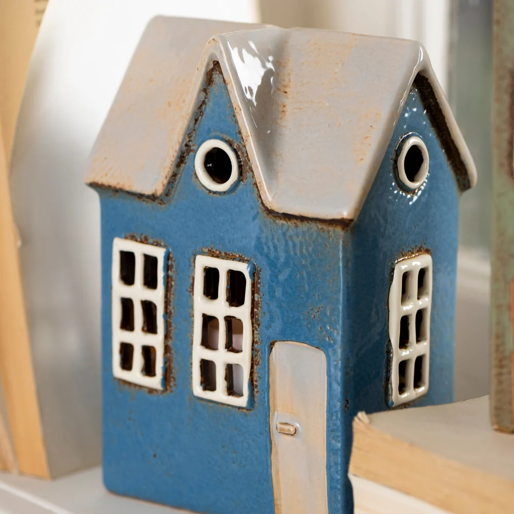 Teelichthaus Nyhavn | Ib Laursen | Skandinavische Hygge | blau–grau | mittel