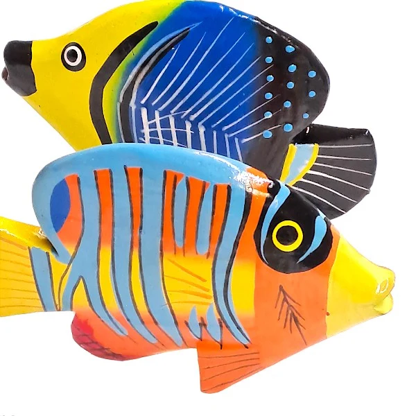 Tropische Fische Deko aus Holz 10cm / Set mit 10Stk.