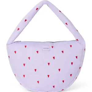 Umhängetasche puffy purple hearts