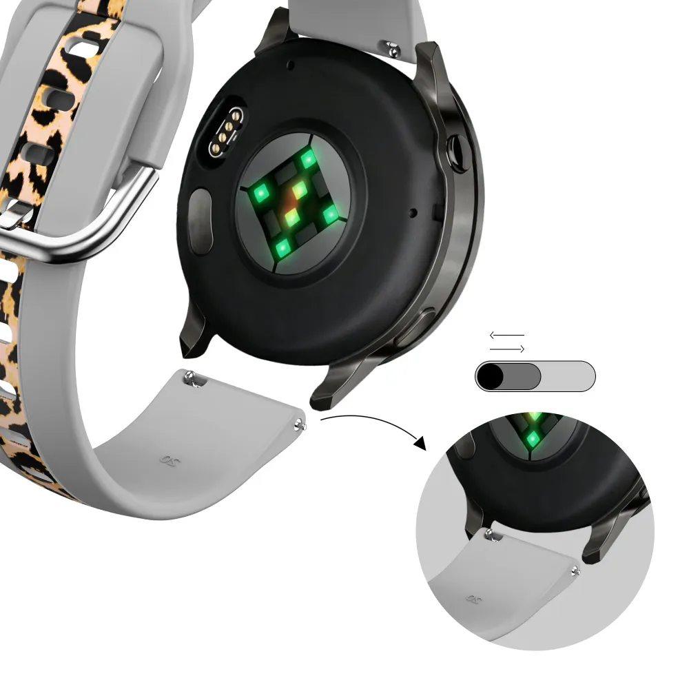 Bandz Garmin Vivomove Luxe Dual Leopard Armband (Hellgrau)