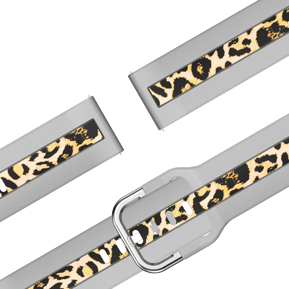 Bandz Garmin Vivomove Luxe Dual Leopard Armband (Hellgrau)