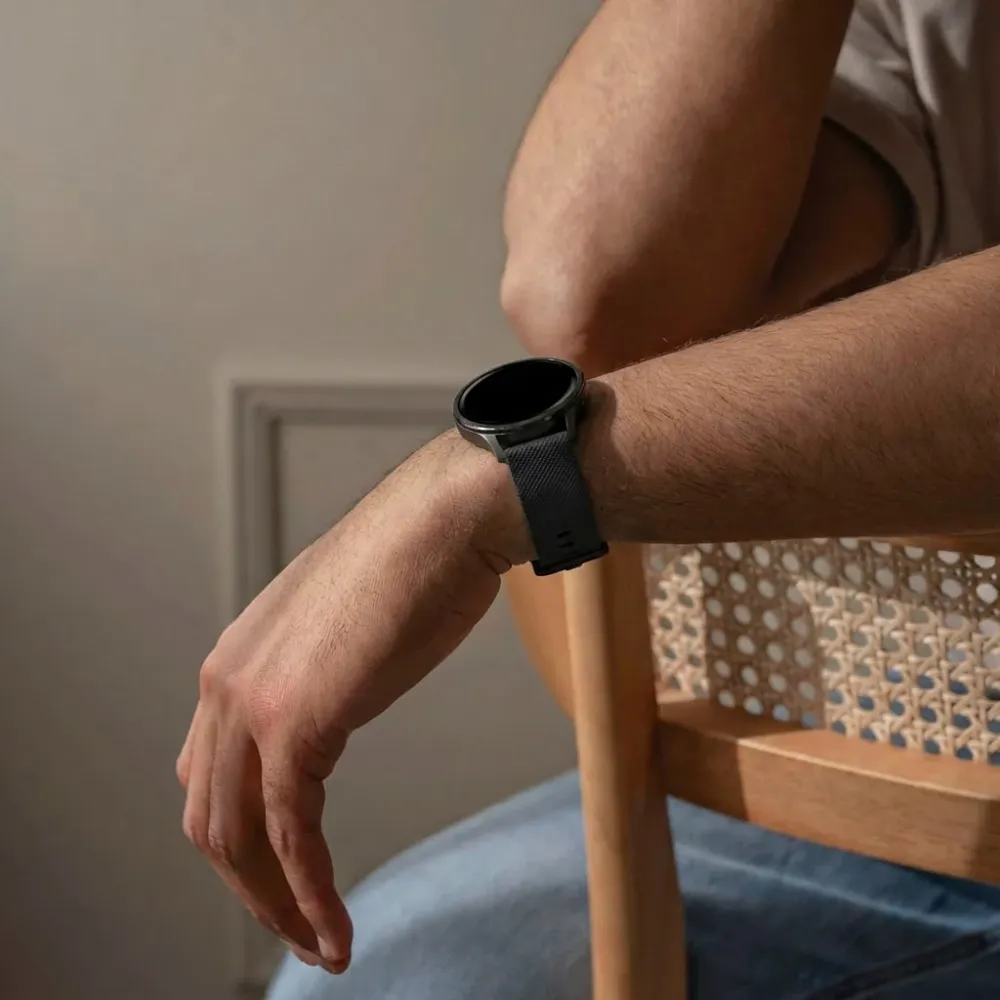Bandz Garmin Vivomove Luxe Silikonarmband 'Premium' (Schwarz)