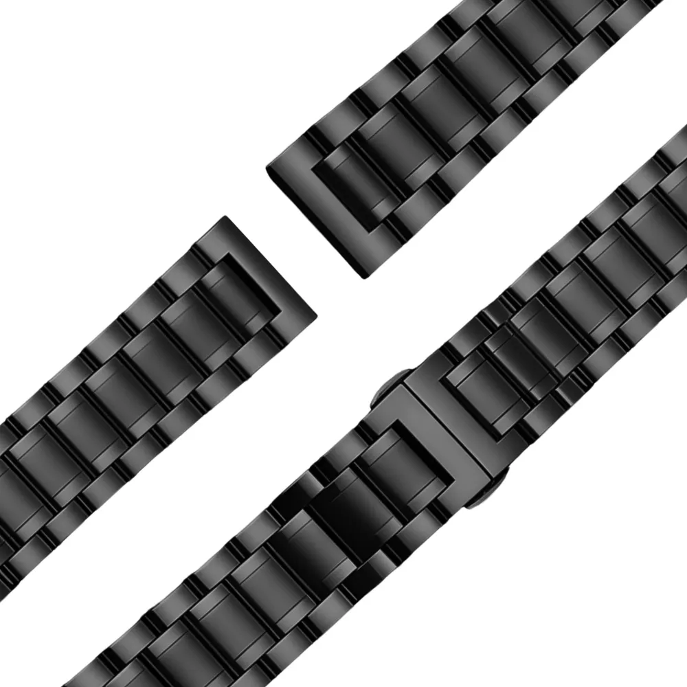 Bandz Garmin Vivomove Luxe Stahl Gliederarmband 'Deluxe' (Schwarz)
